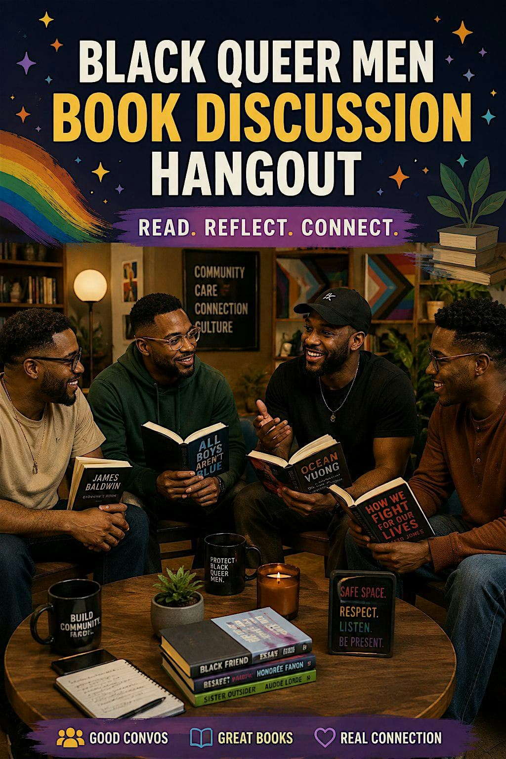 Black Queer Men Hangouts : Book Discussion & Games (30+)