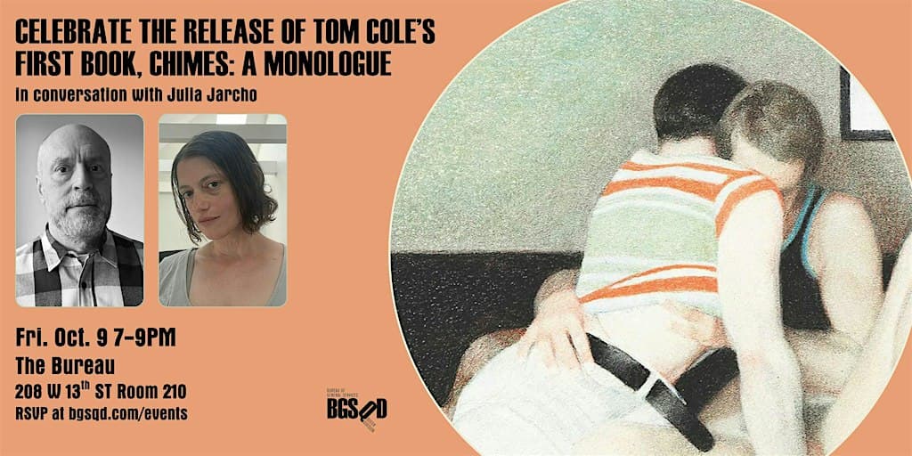 Celebrate the release of Tom Cole’s first book, CHIMES: A MONOLOGUE